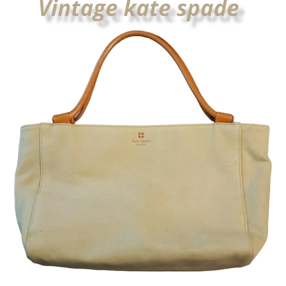 KATE Spade Canvas & Leather Bag #12324 GUC - Picture 1 of 9